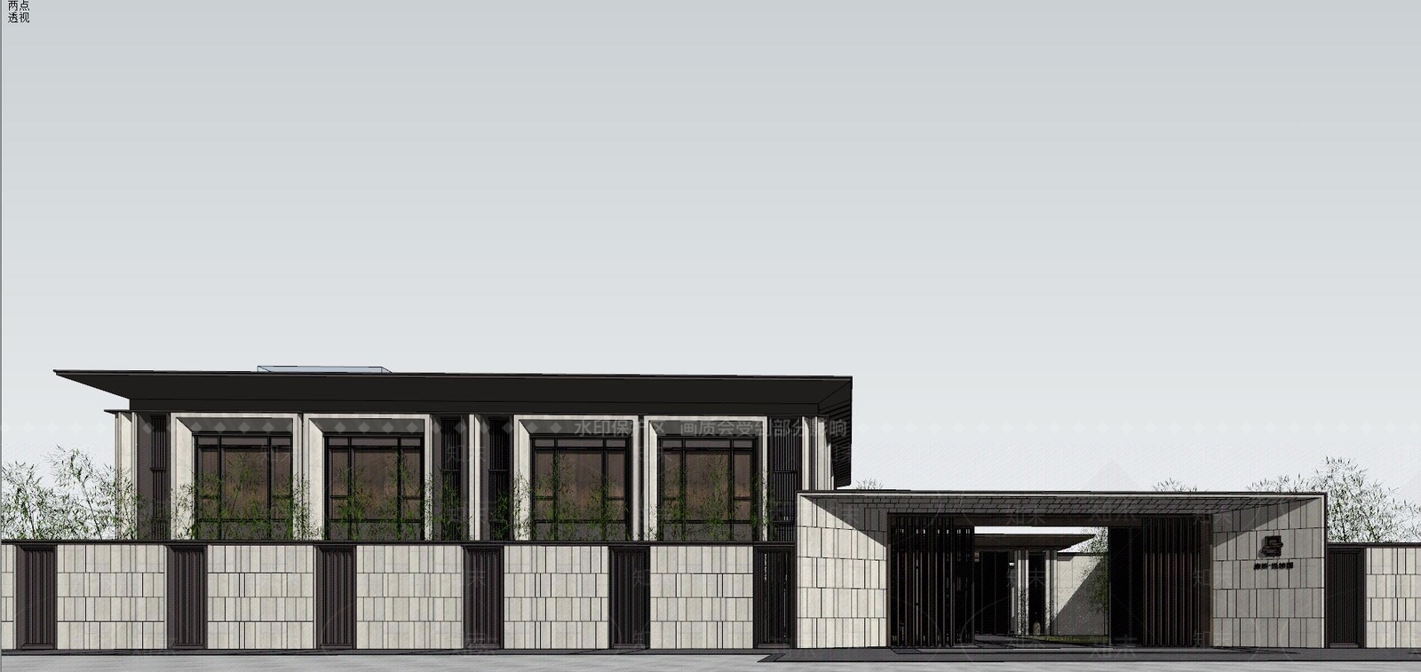 中式风格小公建SU模型下载【ID:361274743】