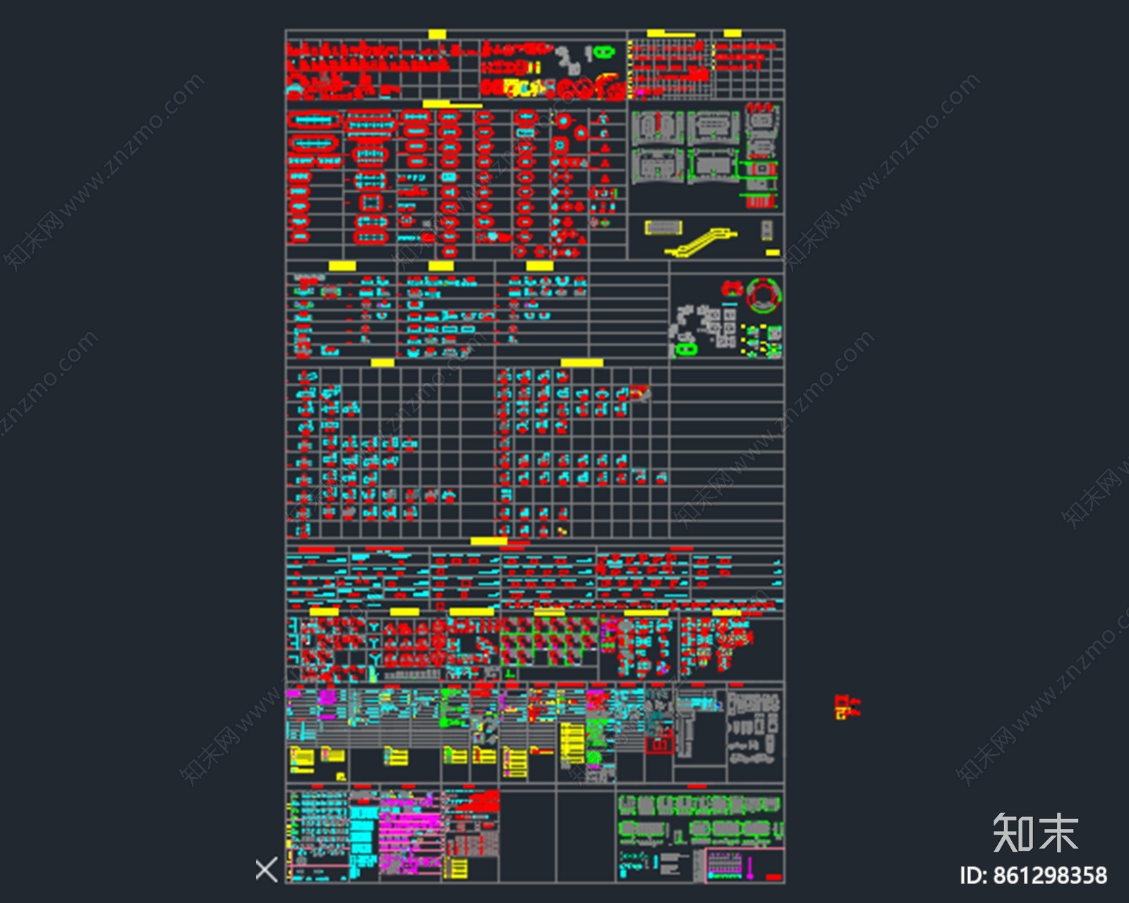 办公家具平面图cad施工图下载【ID:861298358】