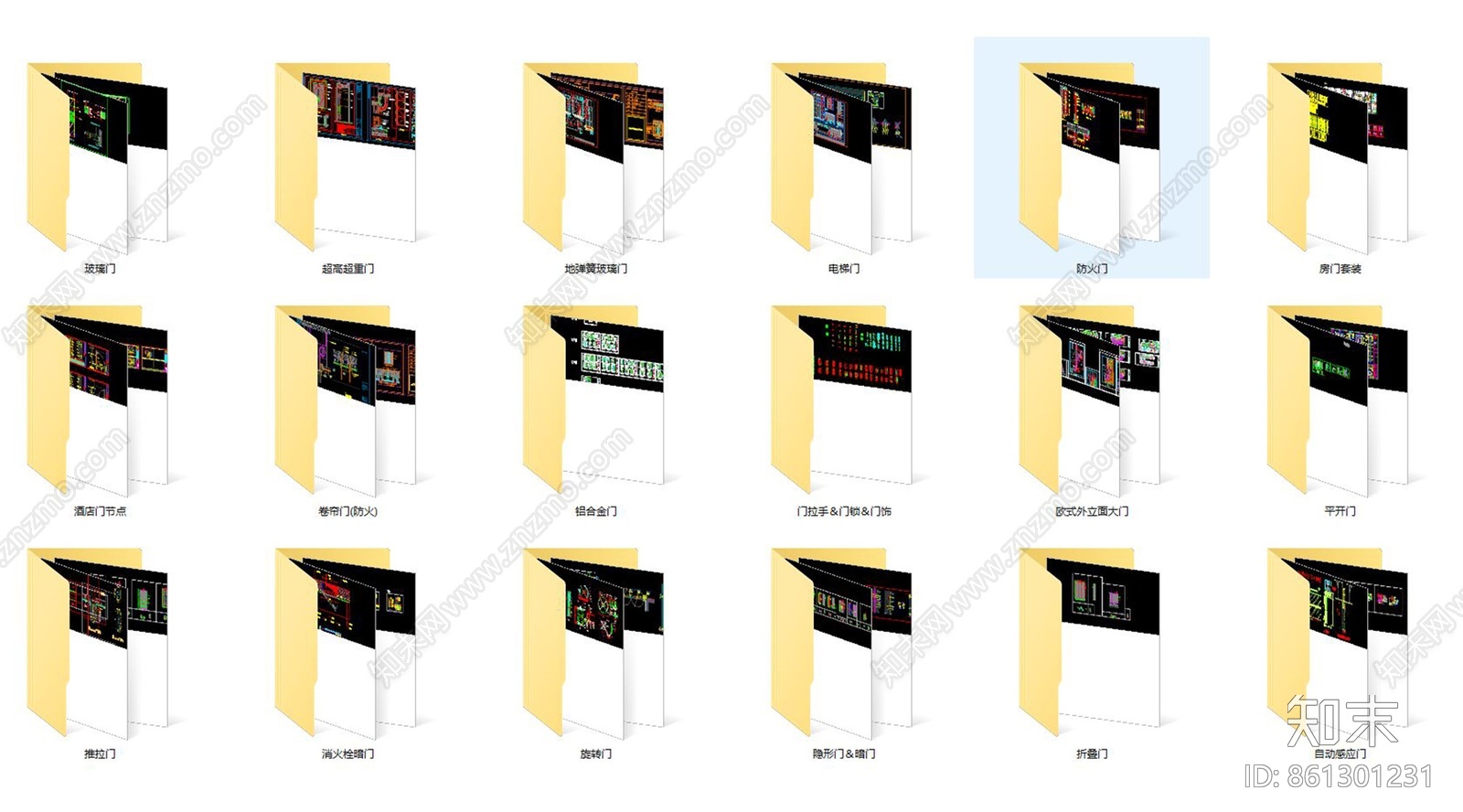 各类门CAD节点详图合集cad施工图下载【ID:861301231】