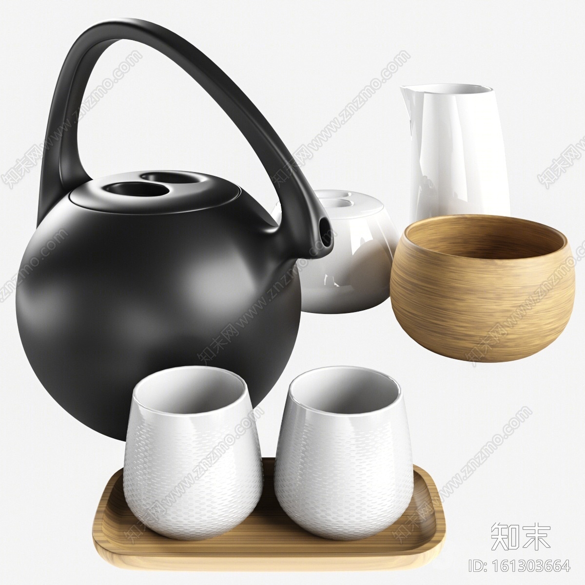 新中式风格茶具3D模型下载【ID:161303664】