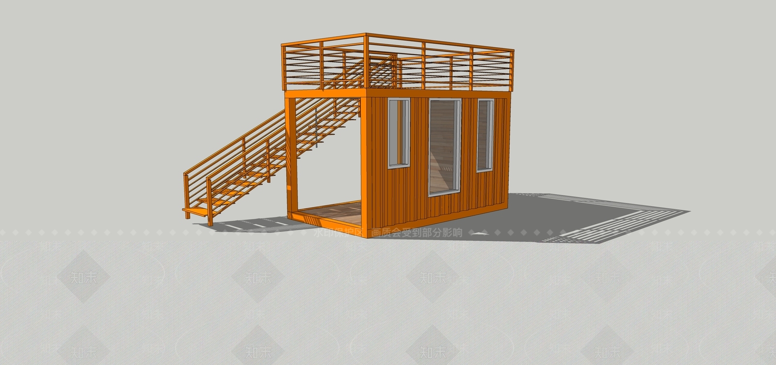 现代风格景观小建筑SU模型下载【ID:661329775】