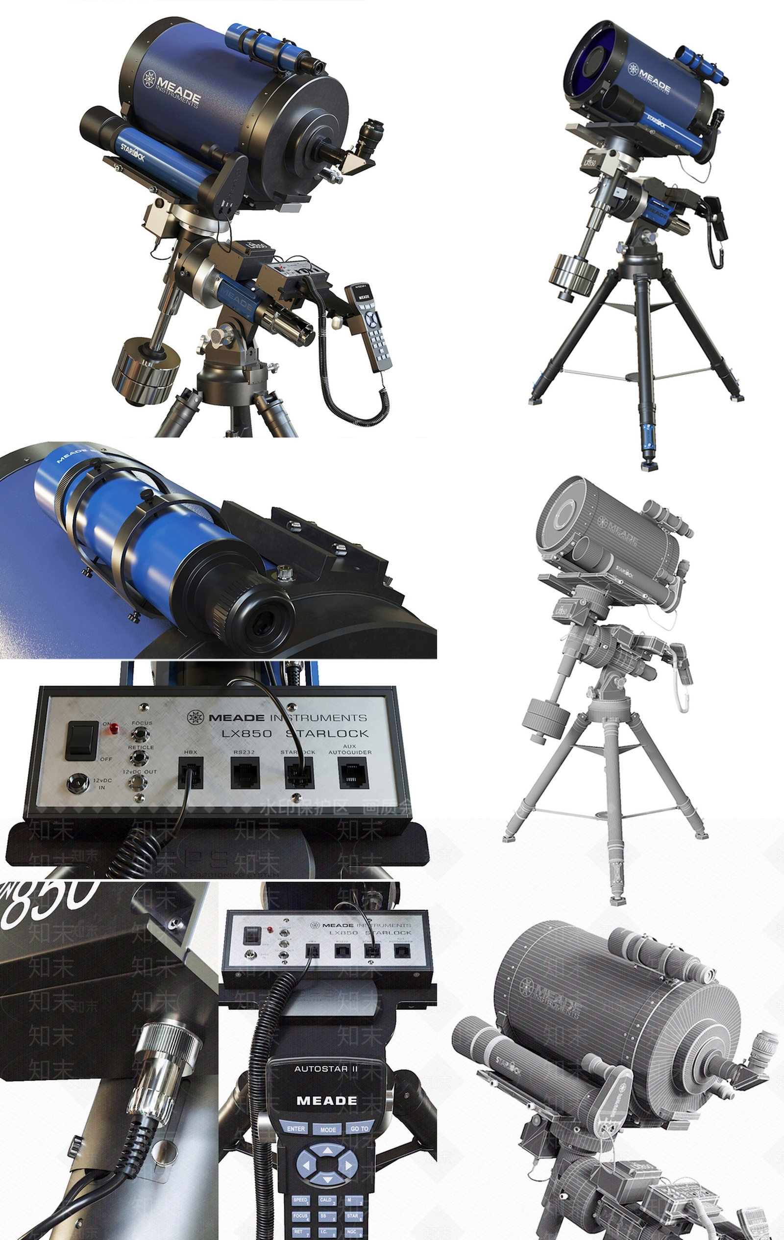 现代天文望远镜3D模型下载【ID:161364063】