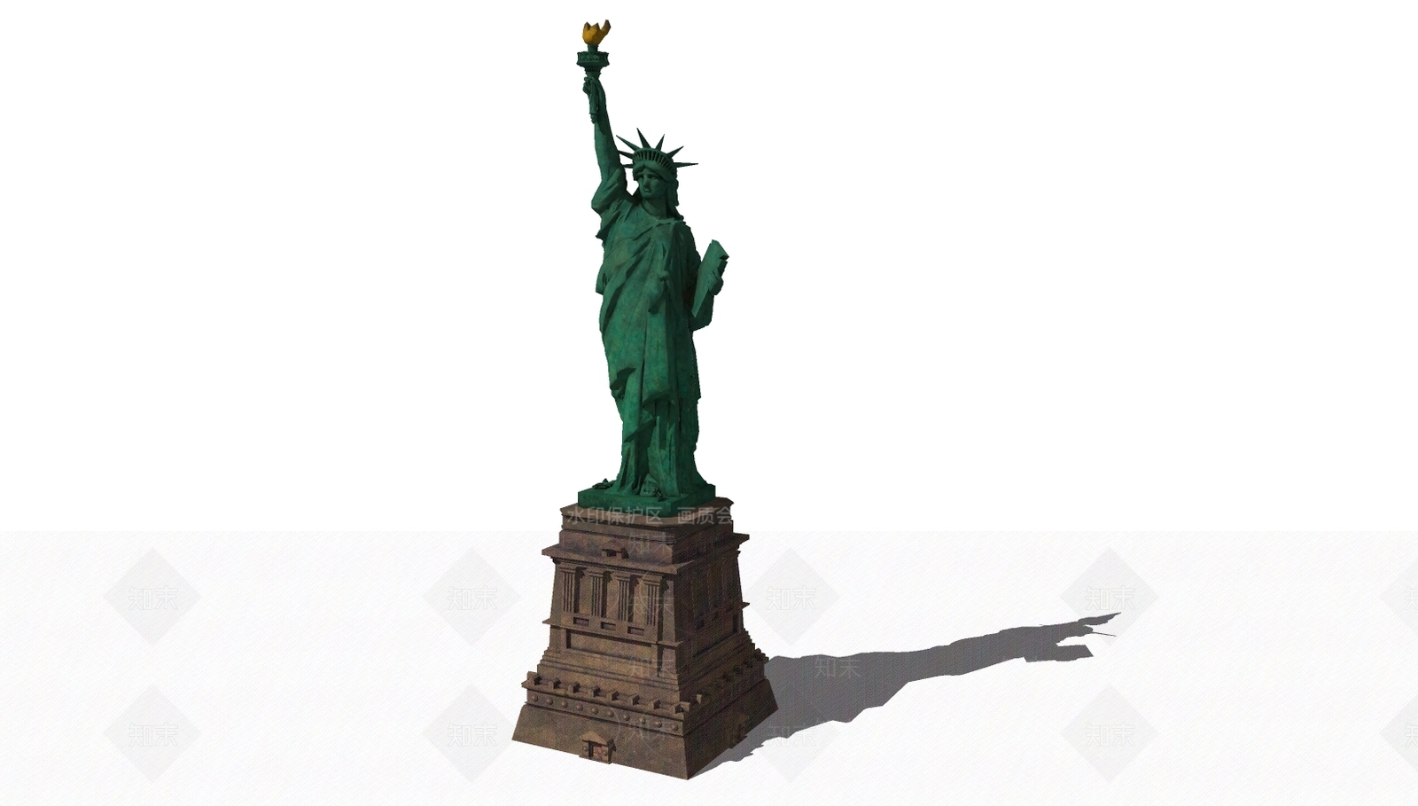 现代自由女神雕塑SU模型下载【ID:661374626】