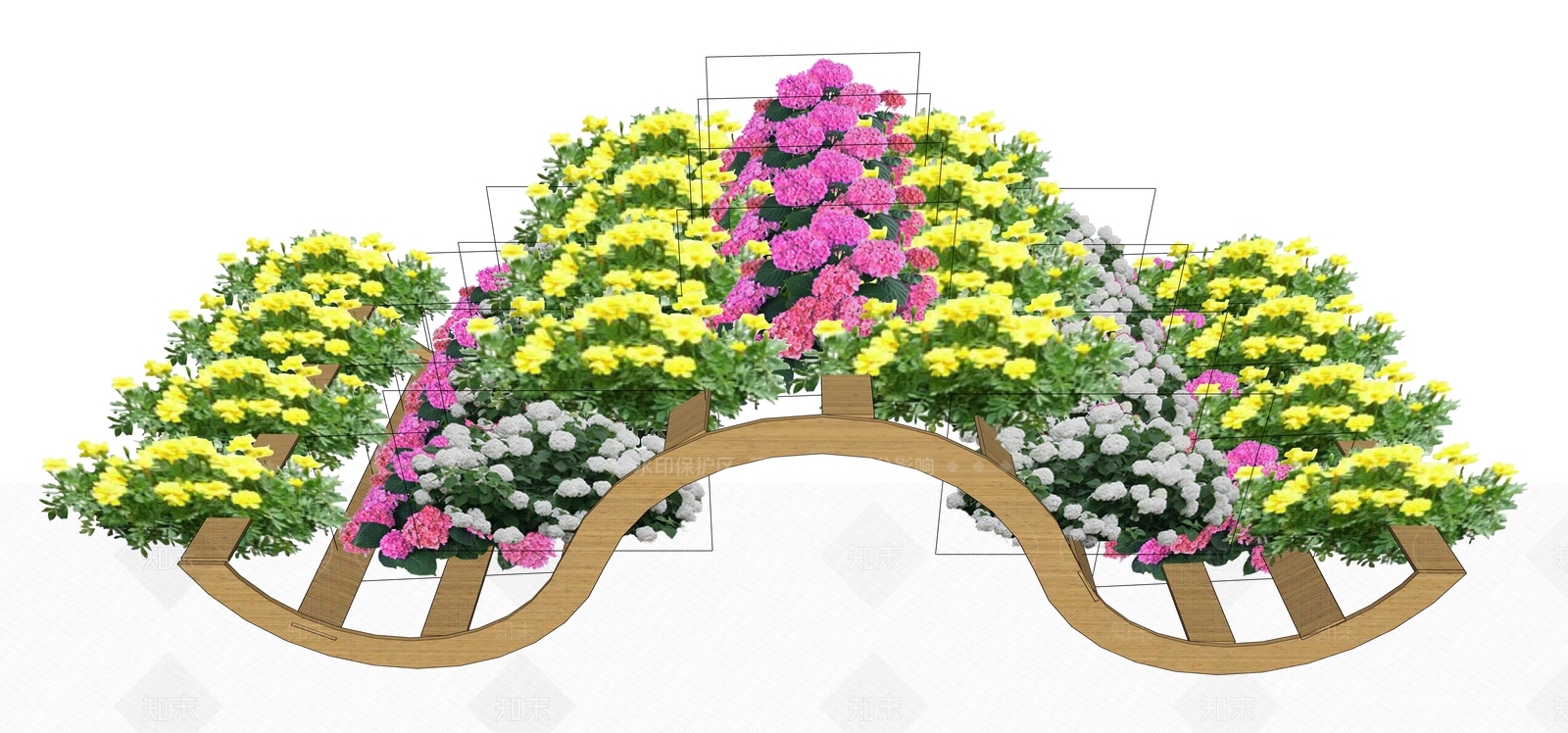 现代花草SU模型草图