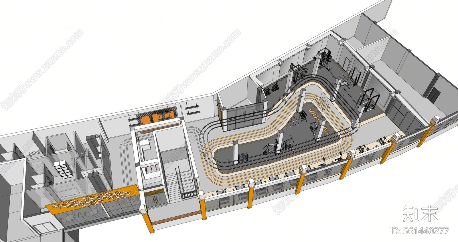 现代风格健身房SU模型下载【ID:561440277】