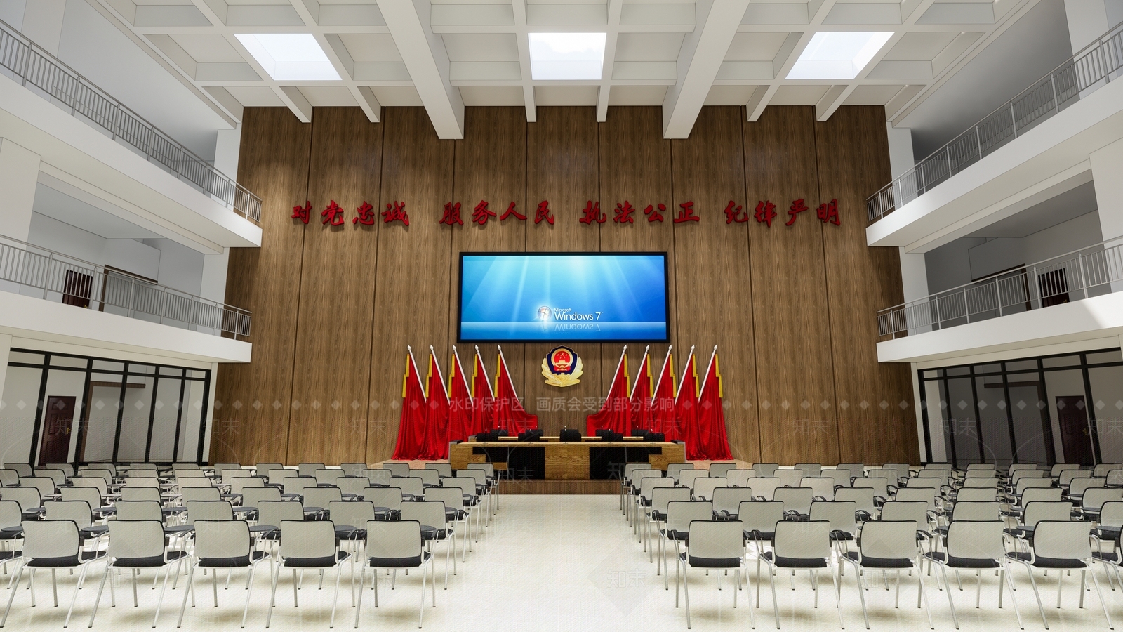 现代风格公安局会议室SU模型下载【ID:561448203】
