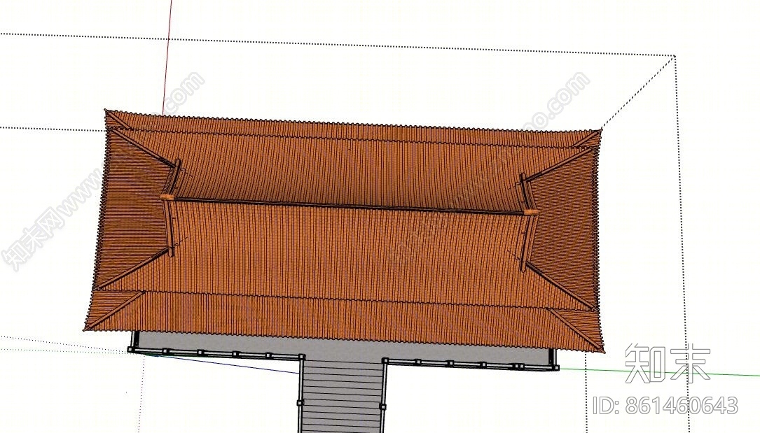 中式风格中式古建筑SU模型下载【ID:861460643】