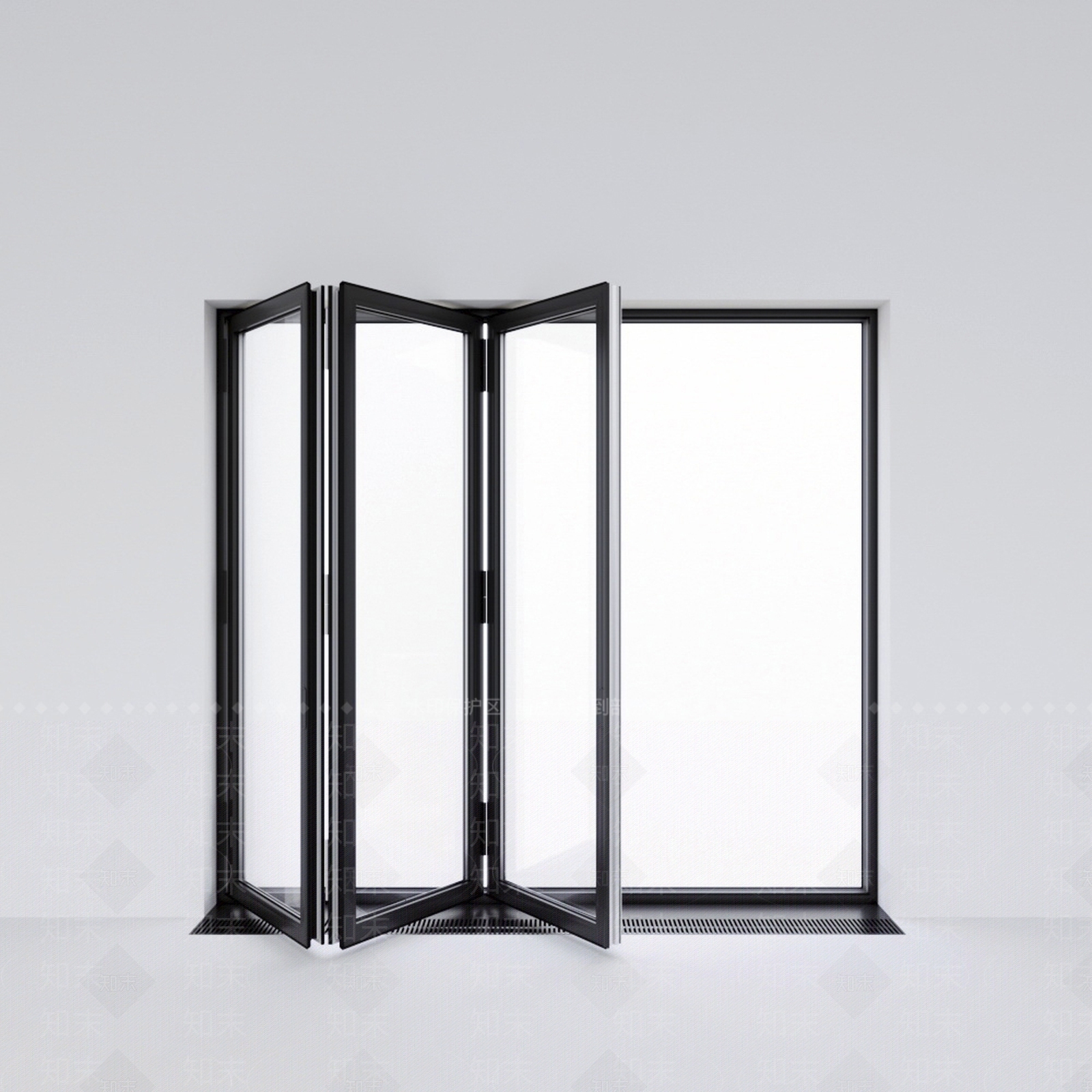 现代阳台推拉折叠门3D模型下载【ID:161546775】