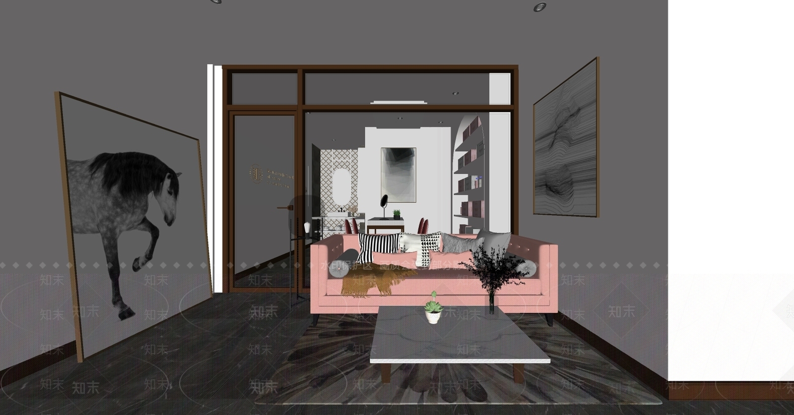 现代风格美甲店SU模型下载【ID:761559120】