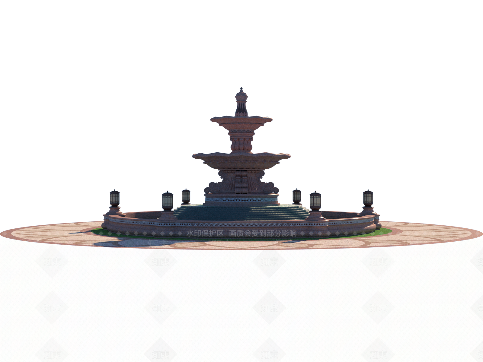 欧式风格假山水景水钵SU模型下载【ID:761559449】