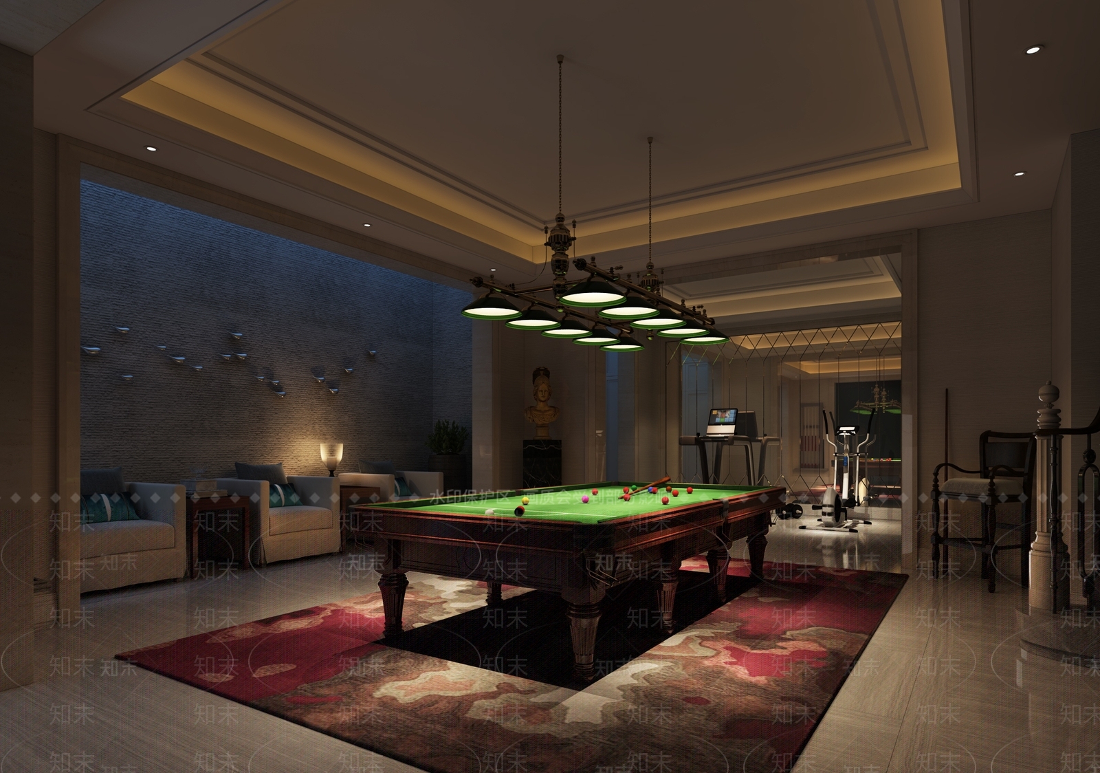 美式健身房3D模型下载【ID:661560412】