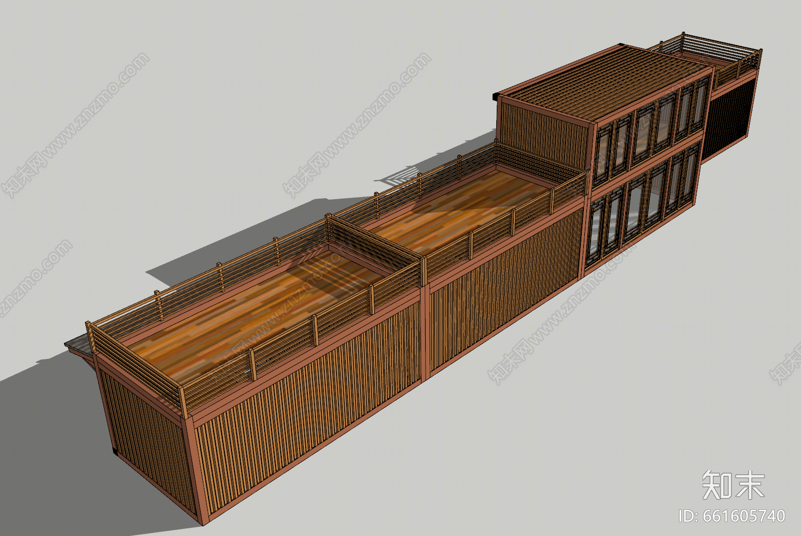 新中式风格景观小建筑SU模型下载【ID:661605740】