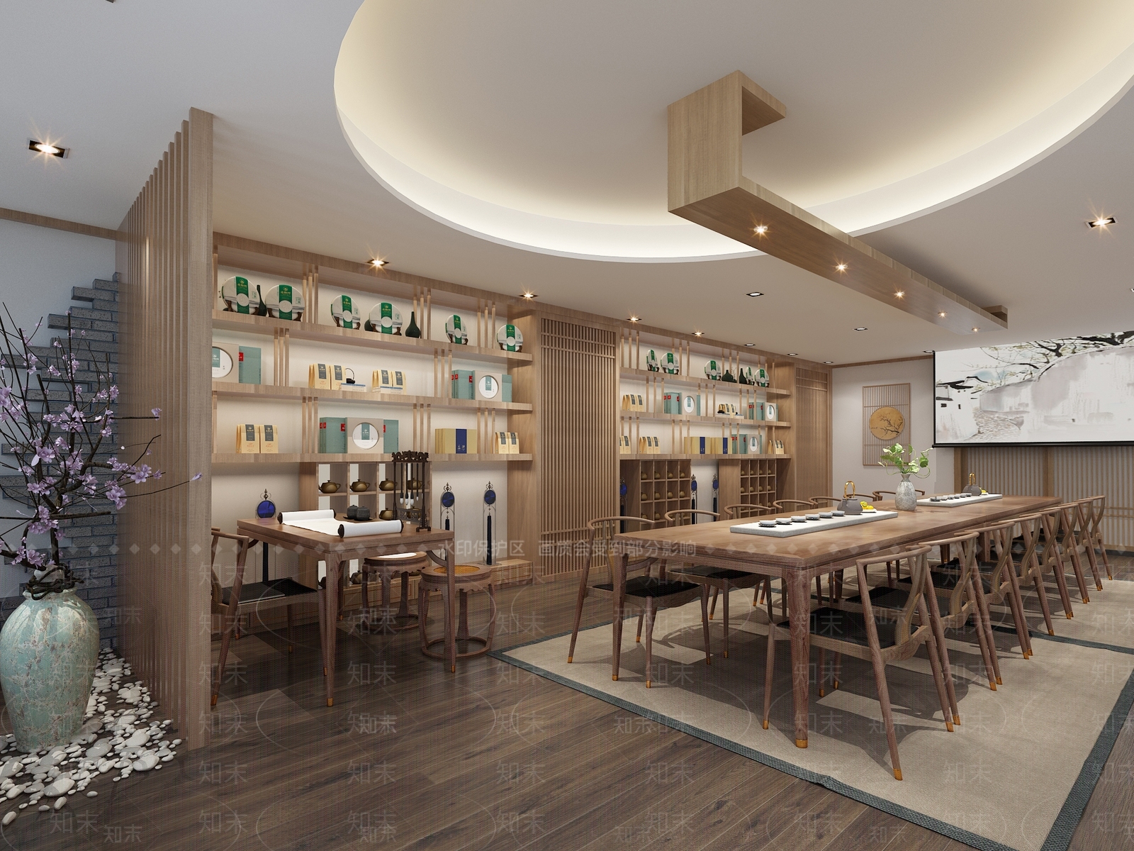新中式茶室3D模型下载【ID:361612735】_知末3d模型网