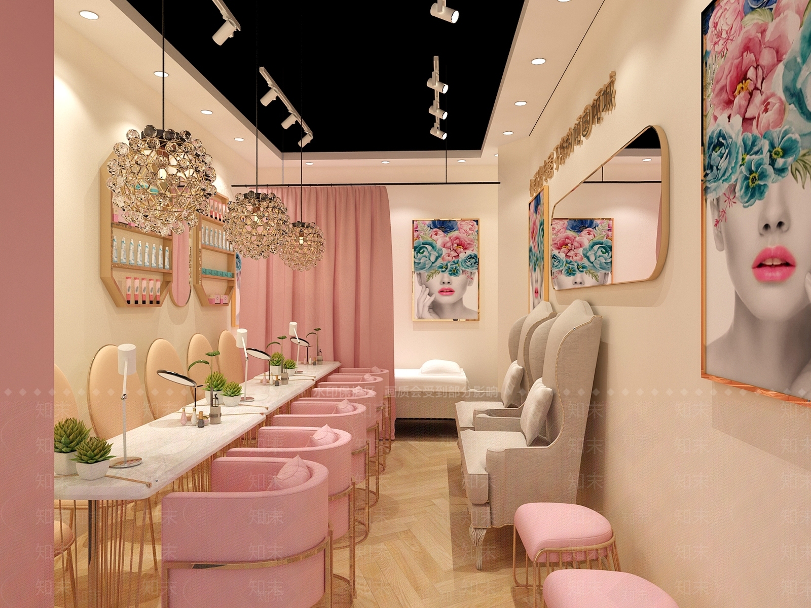 现代美甲店3D模型下载【ID:261636094】