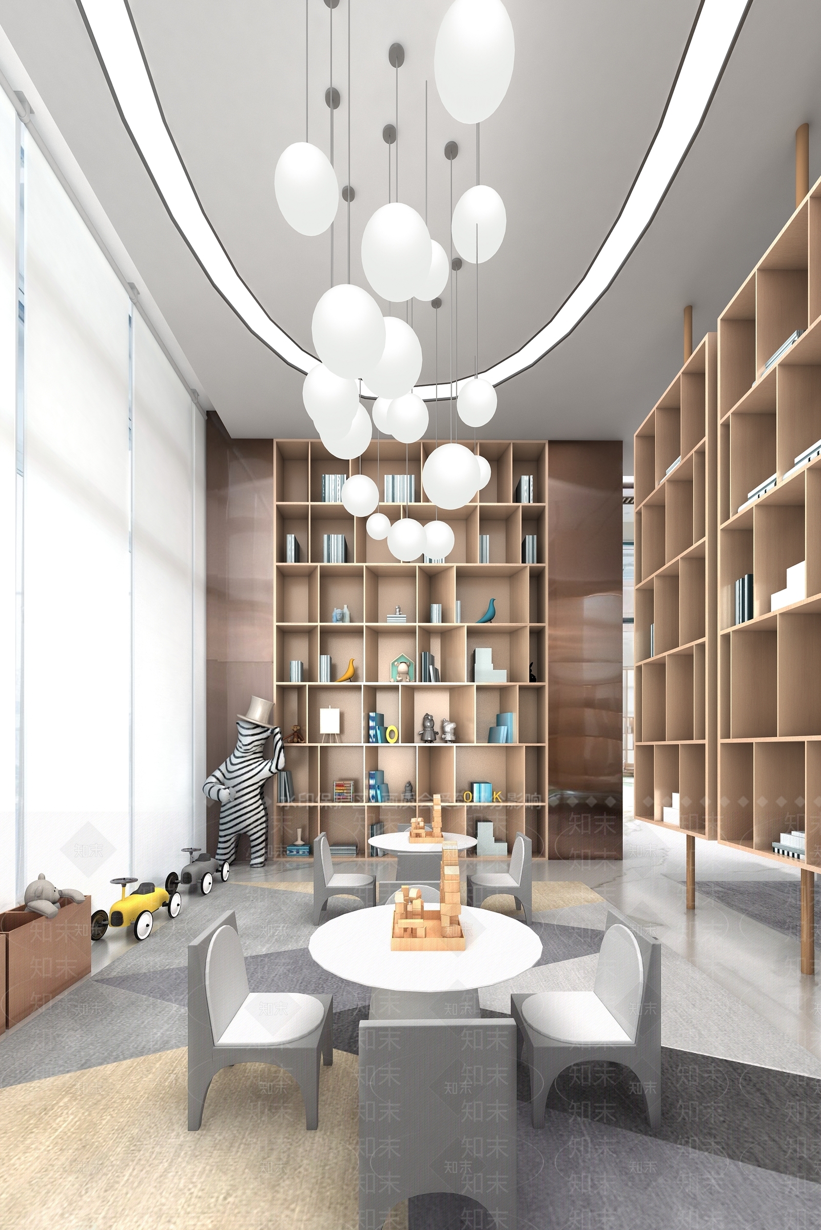 现代售楼处儿童休闲区3D模型下载【ID:461638559】