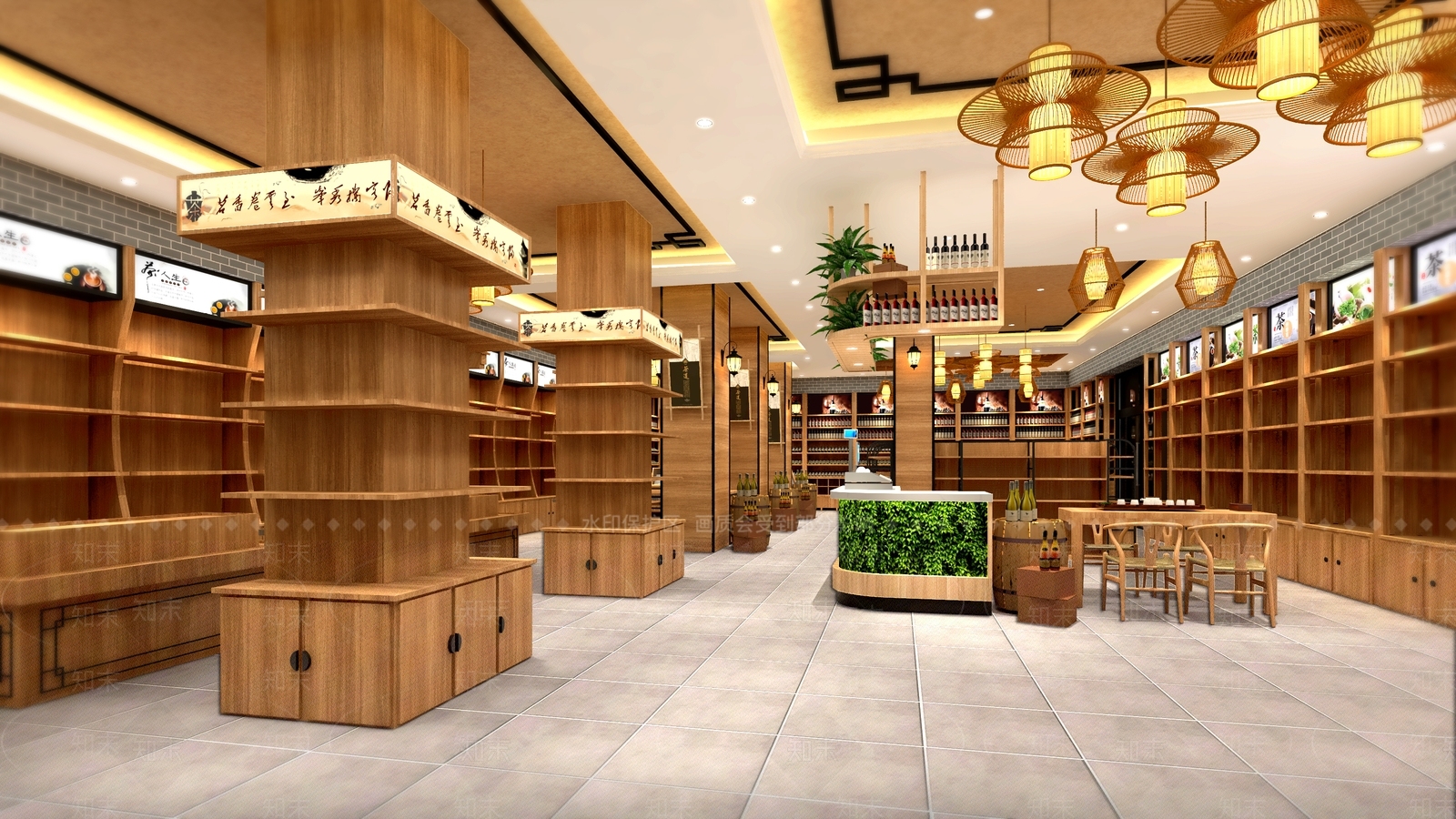 新中式风格酒窖展厅SU模型下载【ID:561652235】
