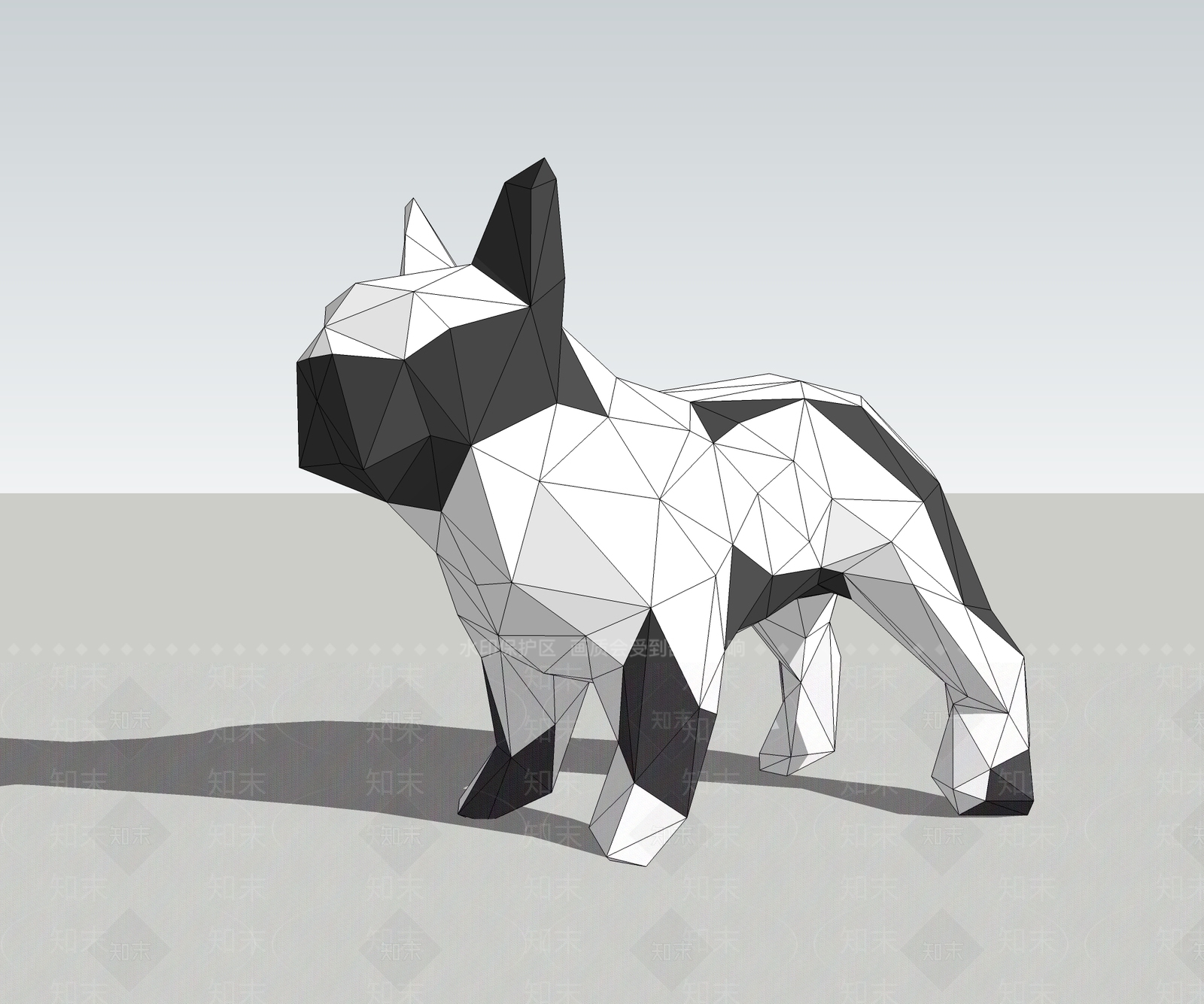 现代风格雕塑狗SU模型下载【ID:661802882】