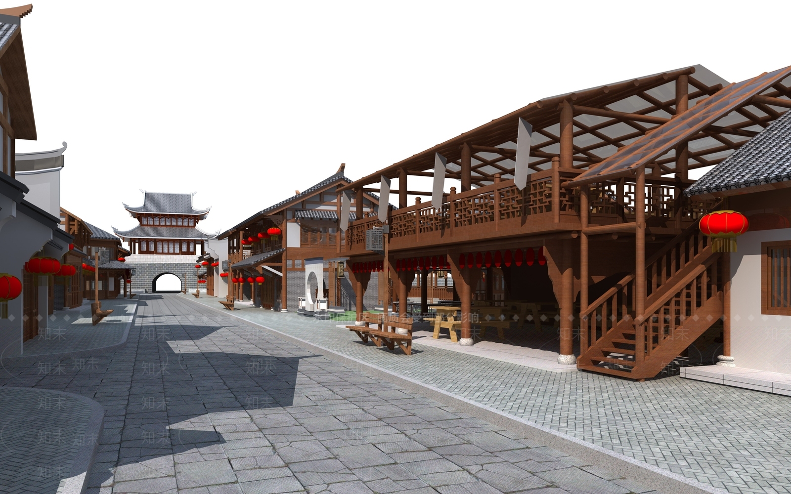 中式客栈3D模型下载【ID:261956820】