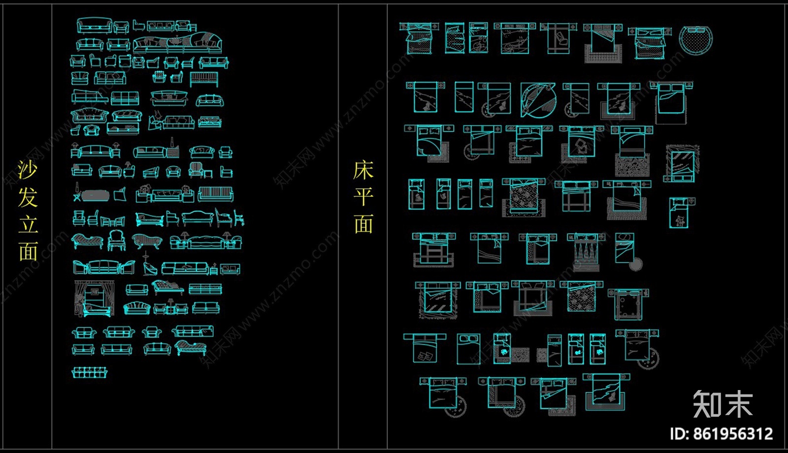 平面立面综合图库cad施工图下载【ID:861956312】