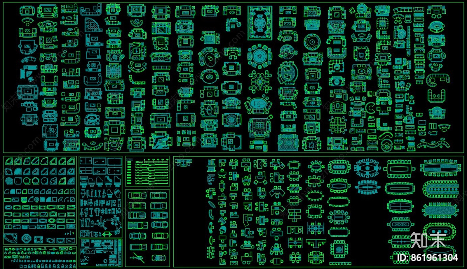 原创家居用品CAD图库家装工装图库整理大全施工图下载【ID:861961304】