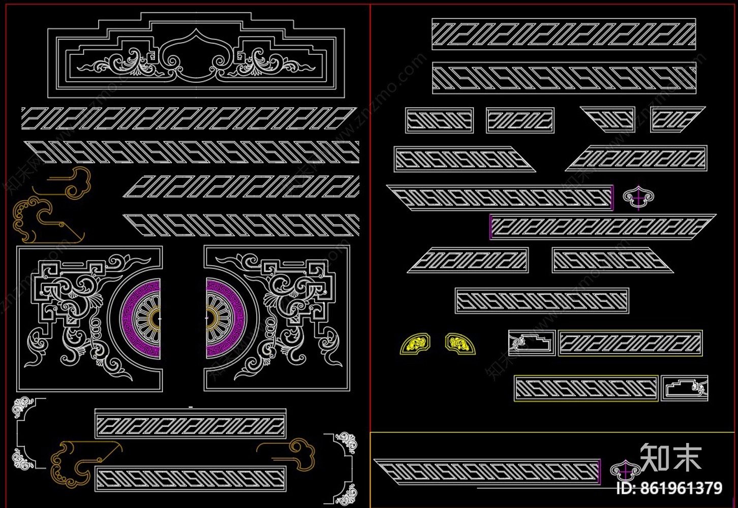 中式雕花CAD图库cad施工图下载【ID:861961379】
