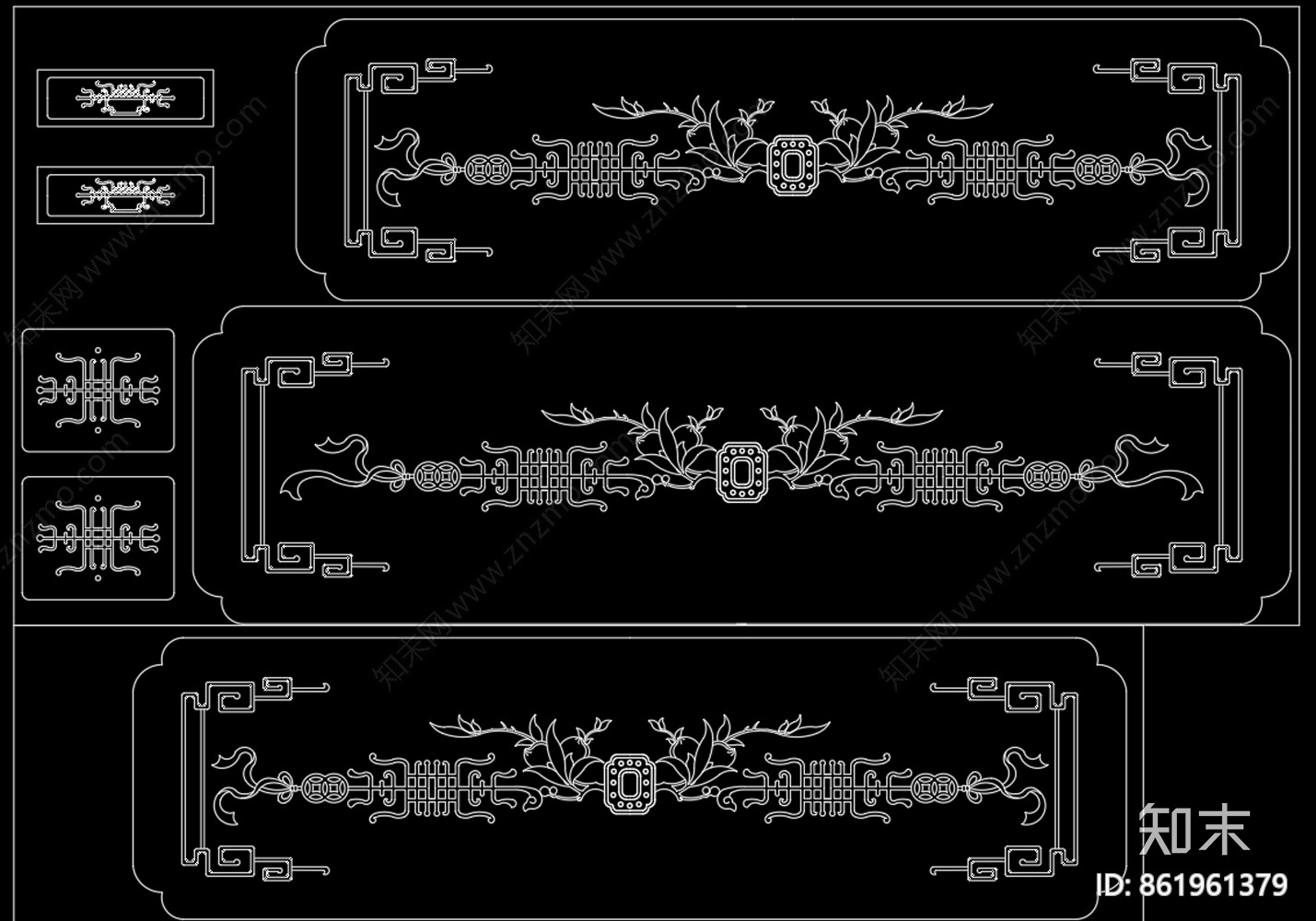 中式雕花CAD图库cad施工图下载【ID:861961379】