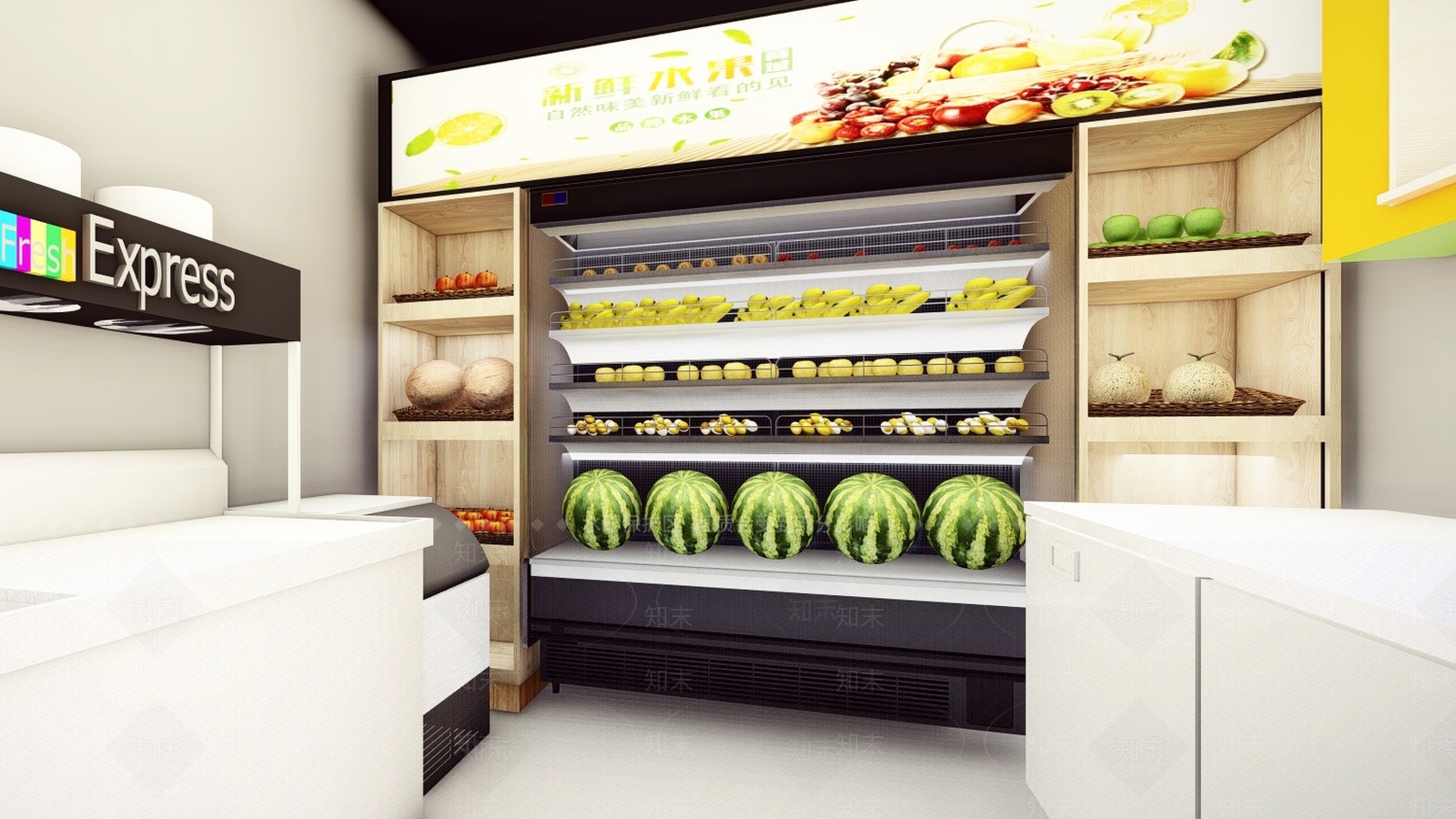 现代风格水果专卖店SU模型下载【ID:661995341】