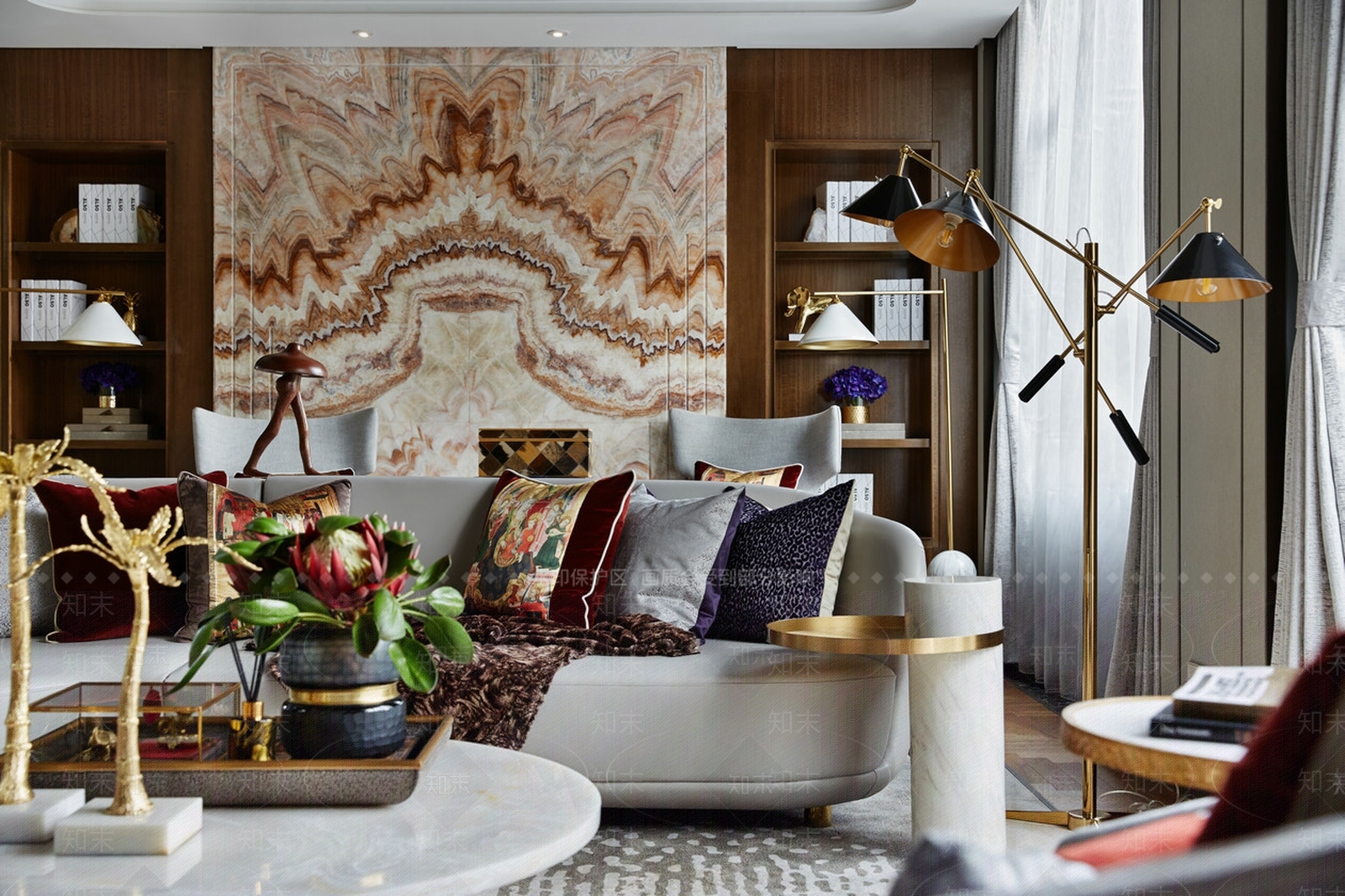 现代别墅样板房客厅3D模型下载【ID:862035403】