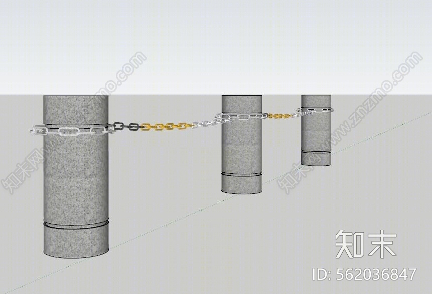 现代风格挡车石SU模型下载【ID:562036847】