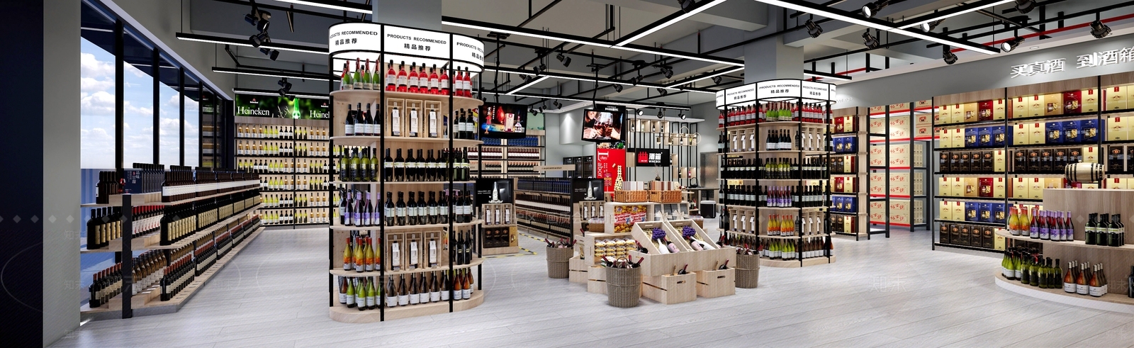 现代风格烟酒专卖店SU模型下载【ID:162040713】