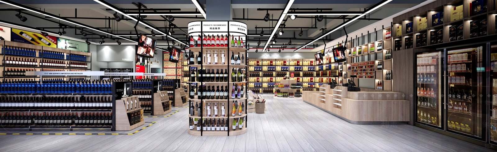 现代风格烟酒专卖店SU模型下载【ID:162040713】