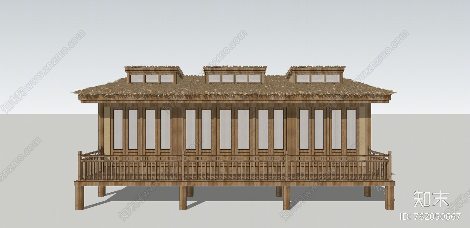 日式风格木房子SU模型下载【ID:762050667】