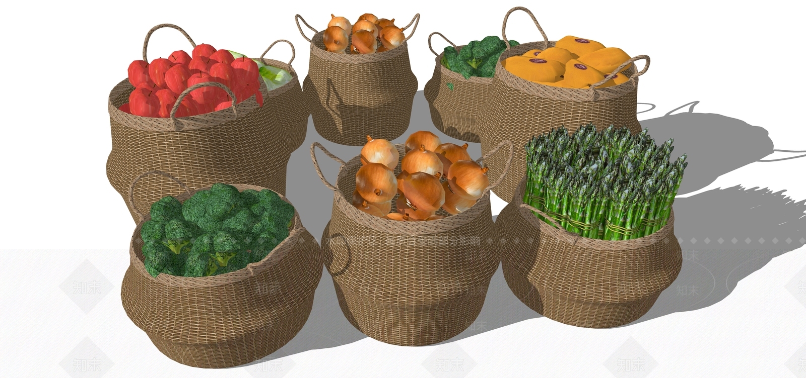 现代风格水果蔬菜货架SU模型下载【ID:762064329】