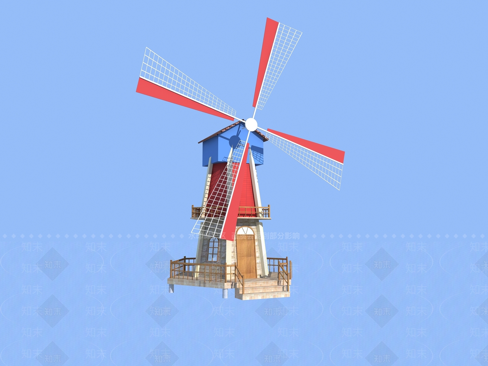 现代风车3D模型下载【ID:862075408】