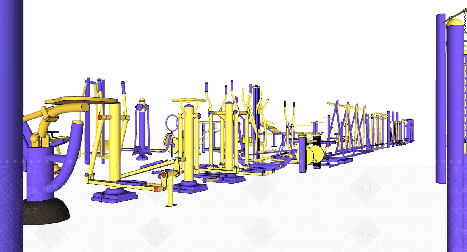 现代风格儿童运动器材集合SU模型下载【ID:162080024】