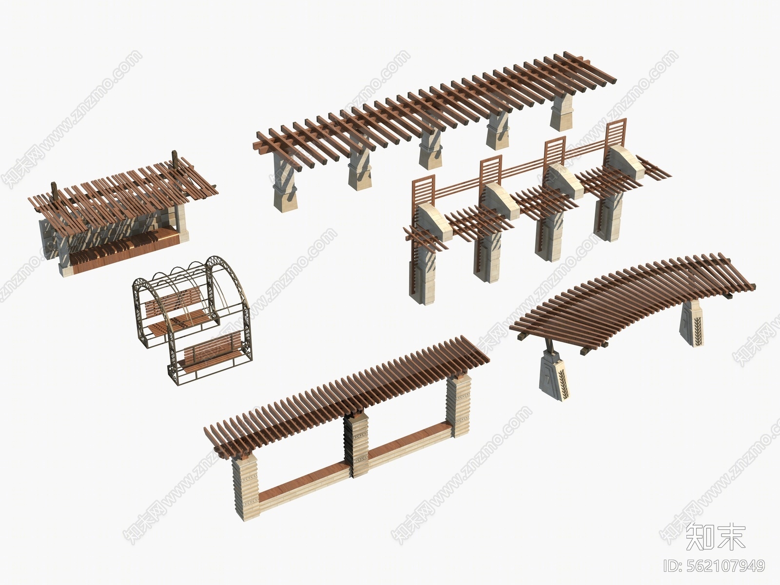 简欧廊架3D模型下载【ID:562107949】