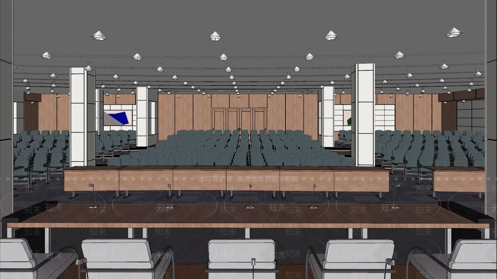 现代风格报告厅SU模型下载【ID:862108272】