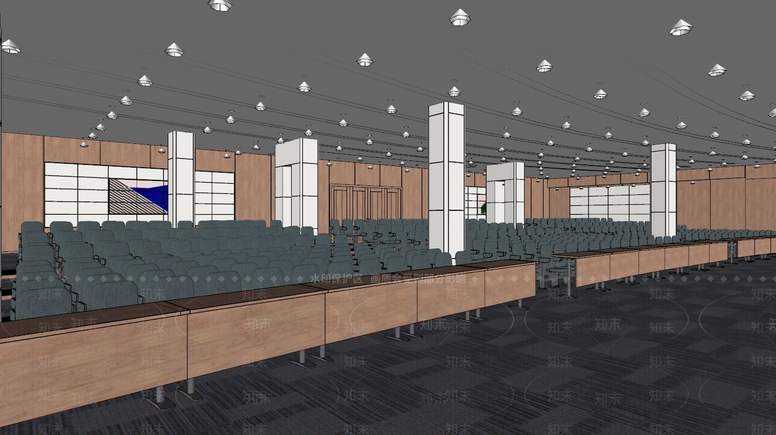 现代风格报告厅SU模型下载【ID:862108272】