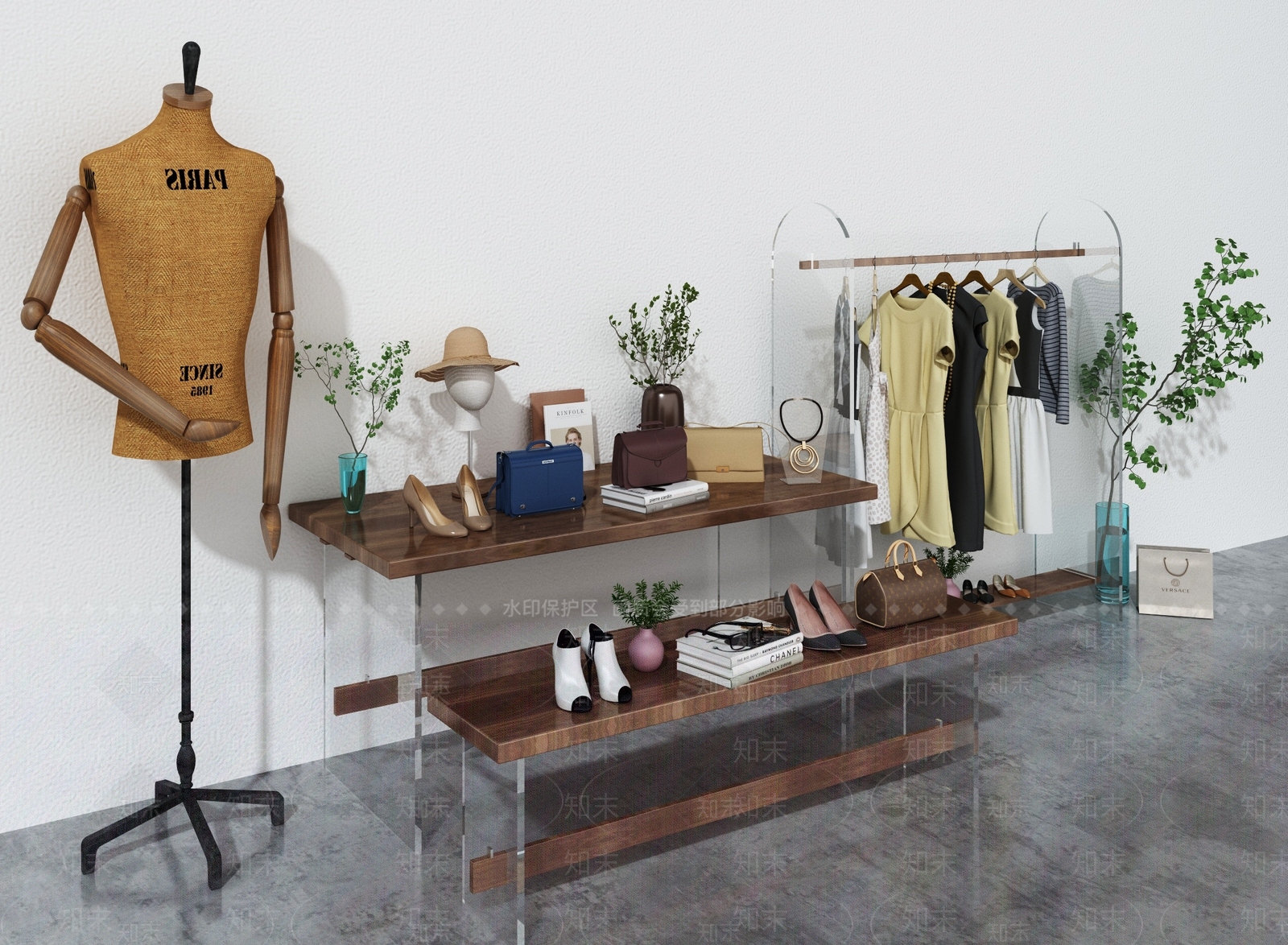 现代货架3D模型下载【ID:462186196】