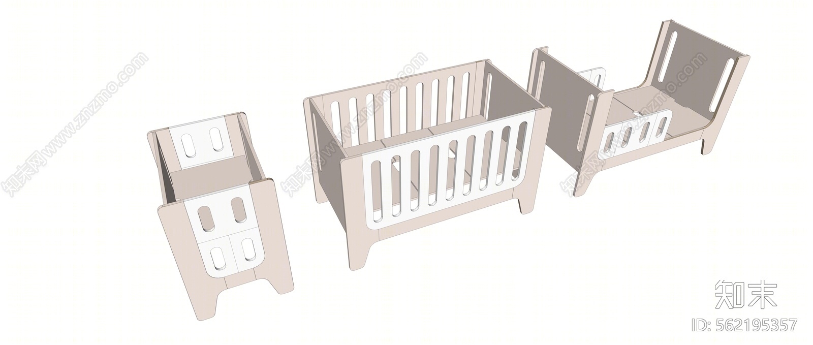 现代风格儿童床SU模型下载【ID:562195357】