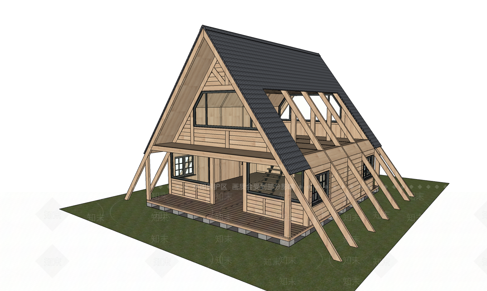 北欧风格森林户外树屋SU模型下载【ID:662196705】