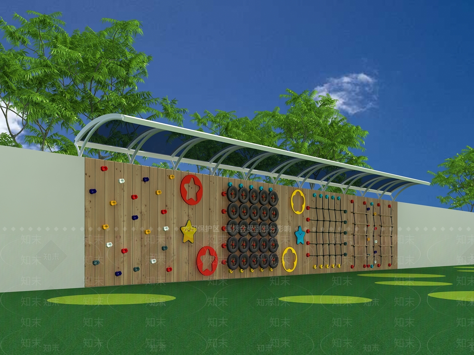 现代儿童攀岩墙3D模型下载【ID:862204008】