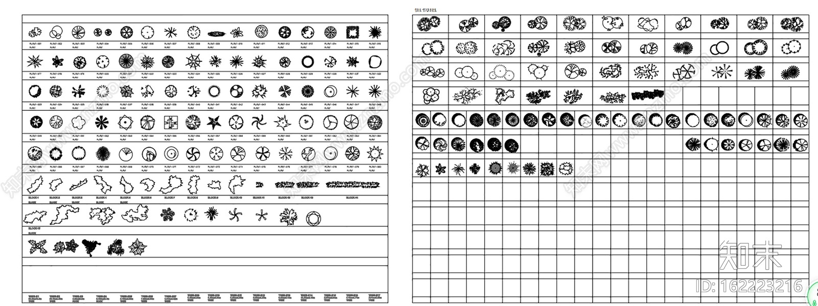 CAD植物图例施工图下载【ID:162223216】