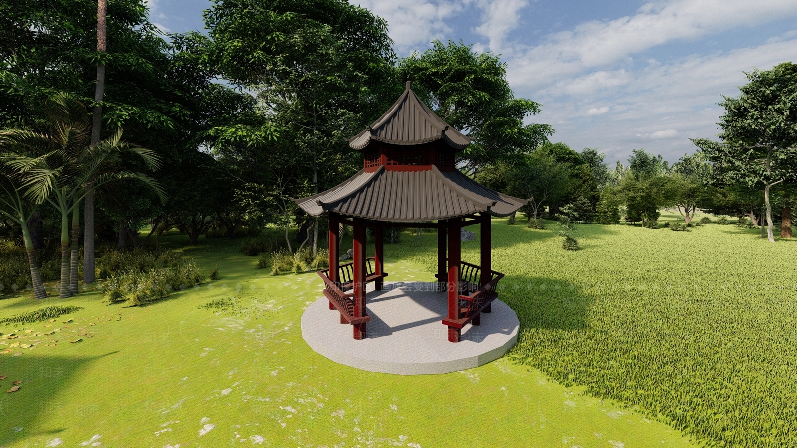 中式风格亭子SU模型下载【ID:462231865】