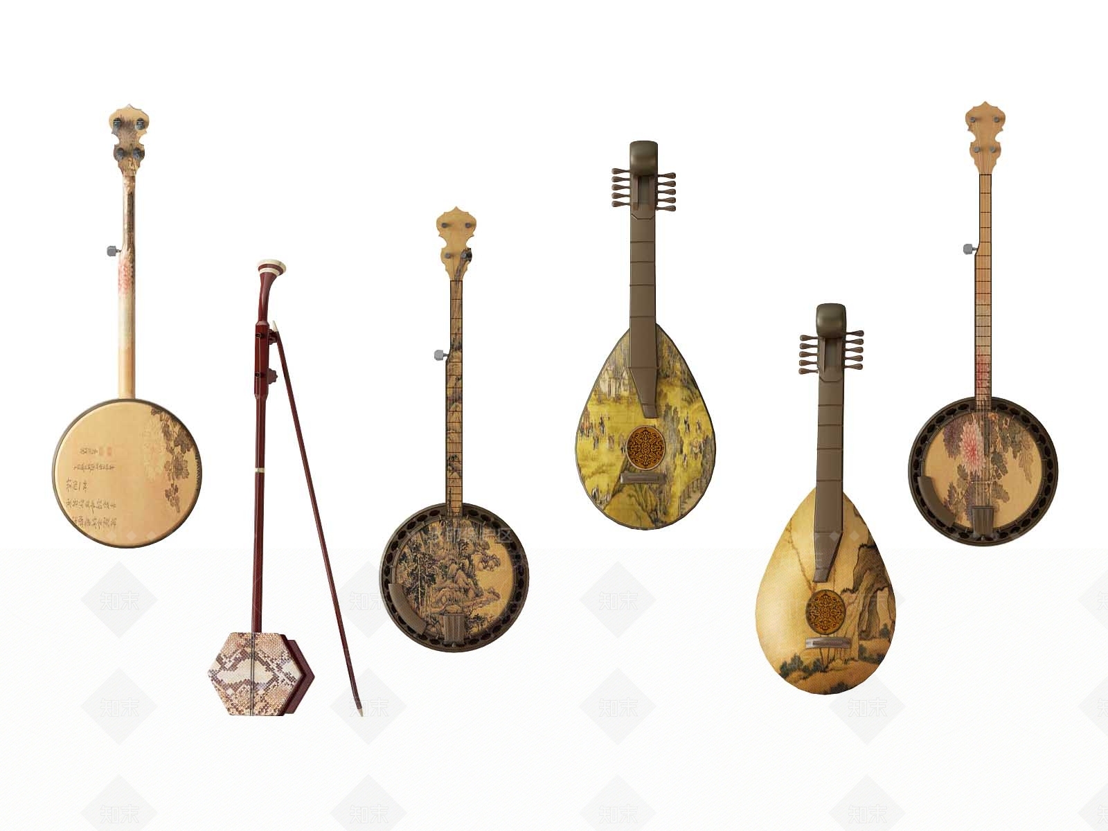 新中式古琴3D模型下载【ID:162236473】