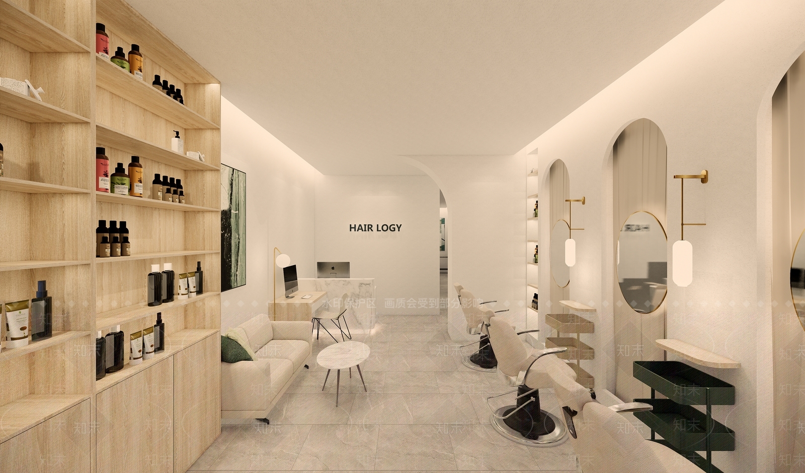 现代风格理发店SU模型下载【ID:562246166】
