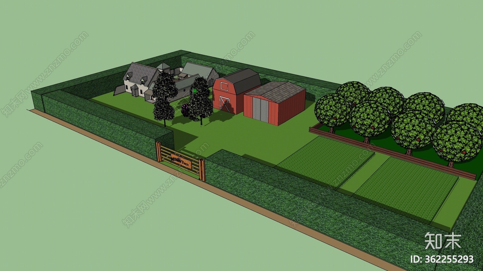 现代风格农场SU模型下载【ID:362255293】