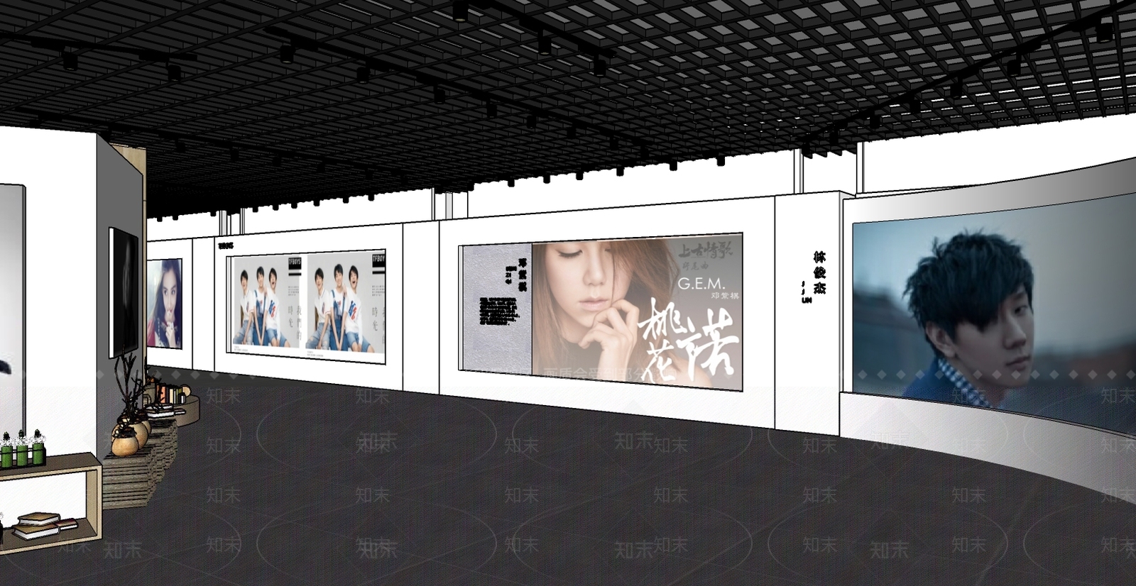 现代风格展厅SU模型下载【ID:262263964】