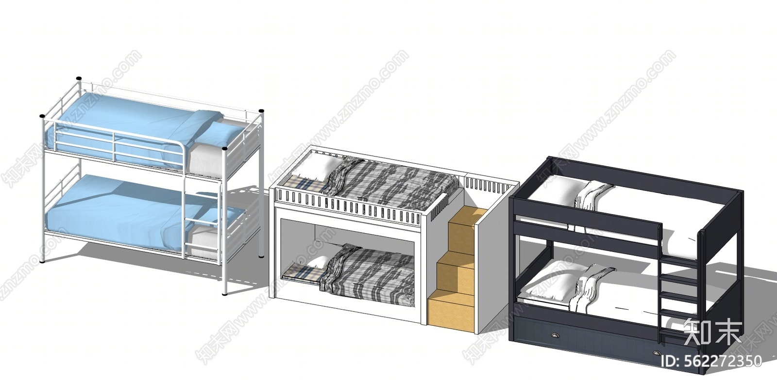 现代风格儿童床SU模型下载【ID:562272350】