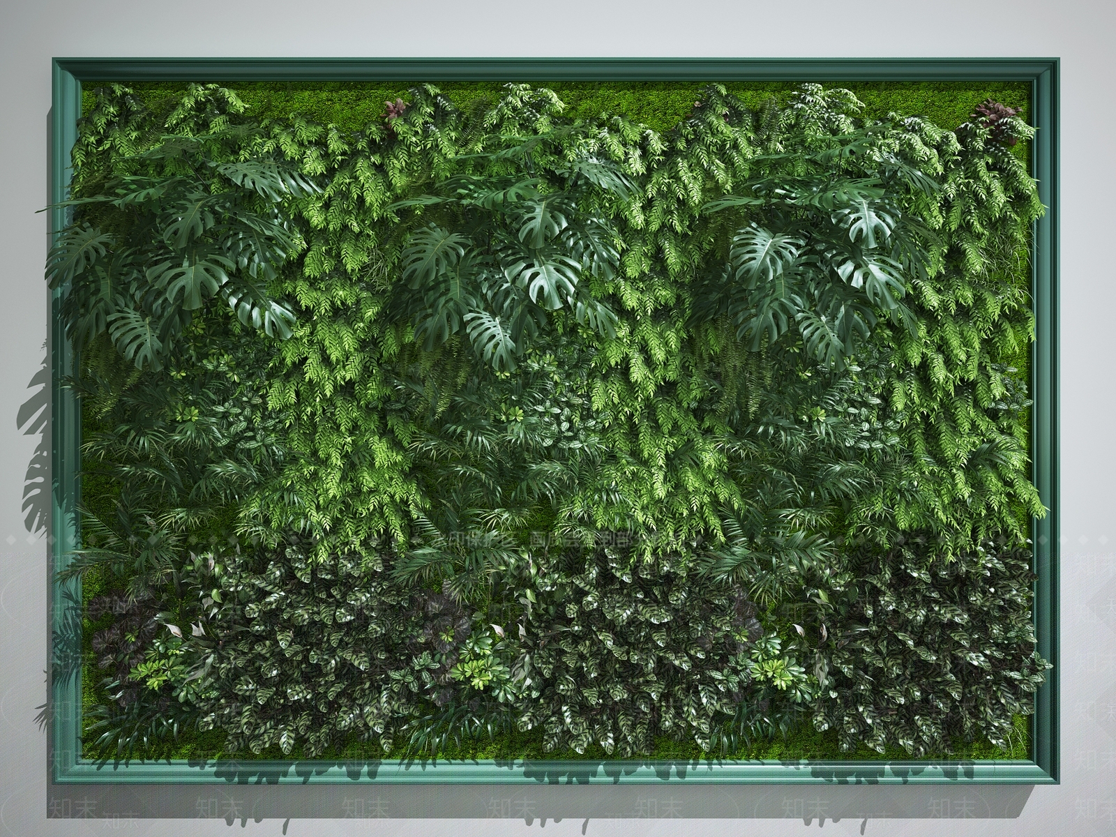 现代绿植墙3D模型下载【ID:462276254】